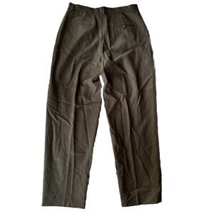 Lauren Ralph Lauren Pants Sz 10P Green Brown Wool Blend Trousers Career Work